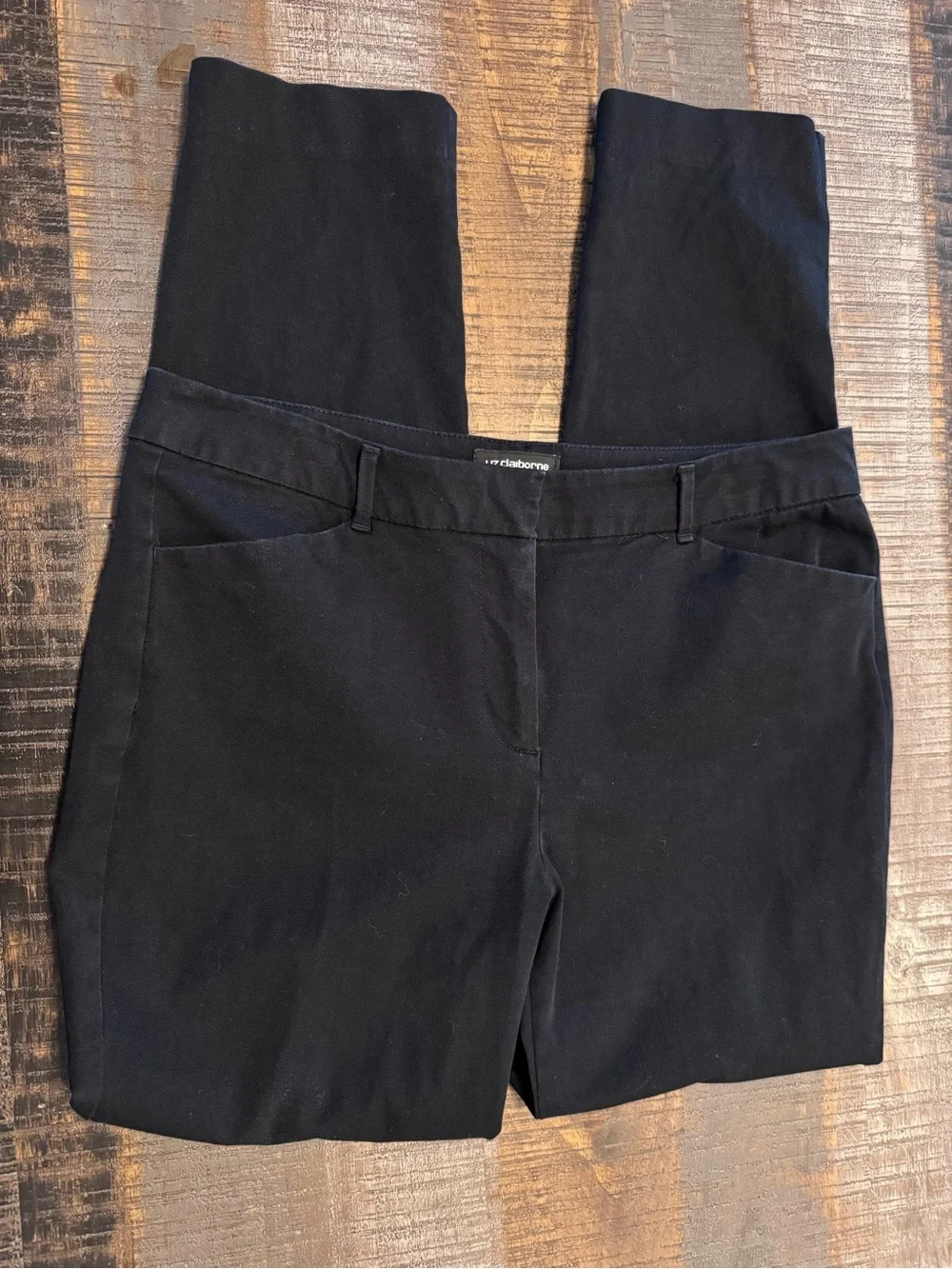 Liz Claiborne Career Emma Classic Pants Black Size 12
